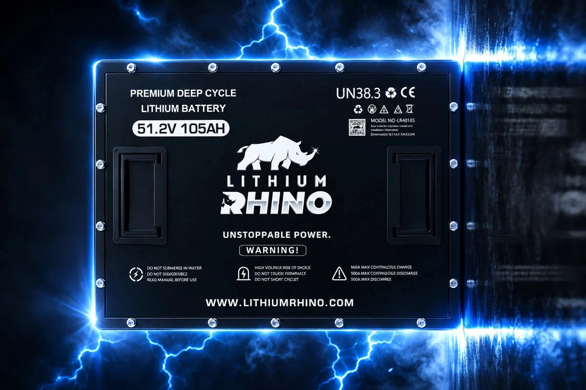 “Superior Lithium Performance” Rhino 51.2V (48V) 105AH Golf Cart Battery - Complete Kit
