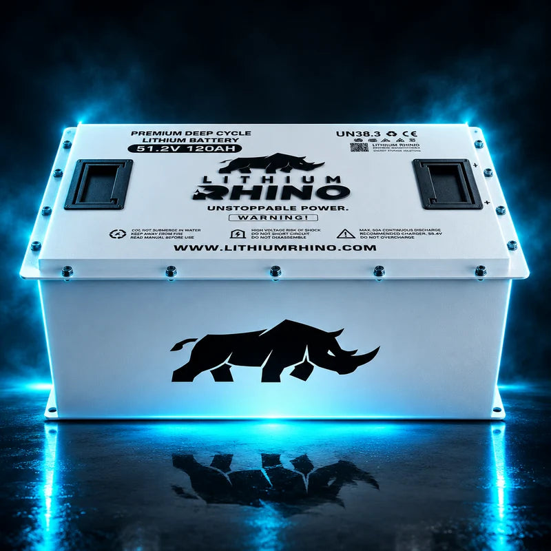 “Superior Lithium Performance” Rhino 51.2V (48V) 120AH Golf Cart Battery - Complete Kit - Self Heated