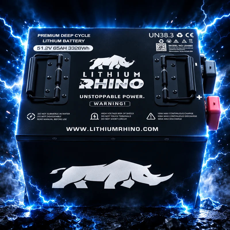 “Superior Lithium Performance” Rhino 51.2V (48V) 65AH Golf Cart Battery - Complete Kit – Stock Carts ONLY!