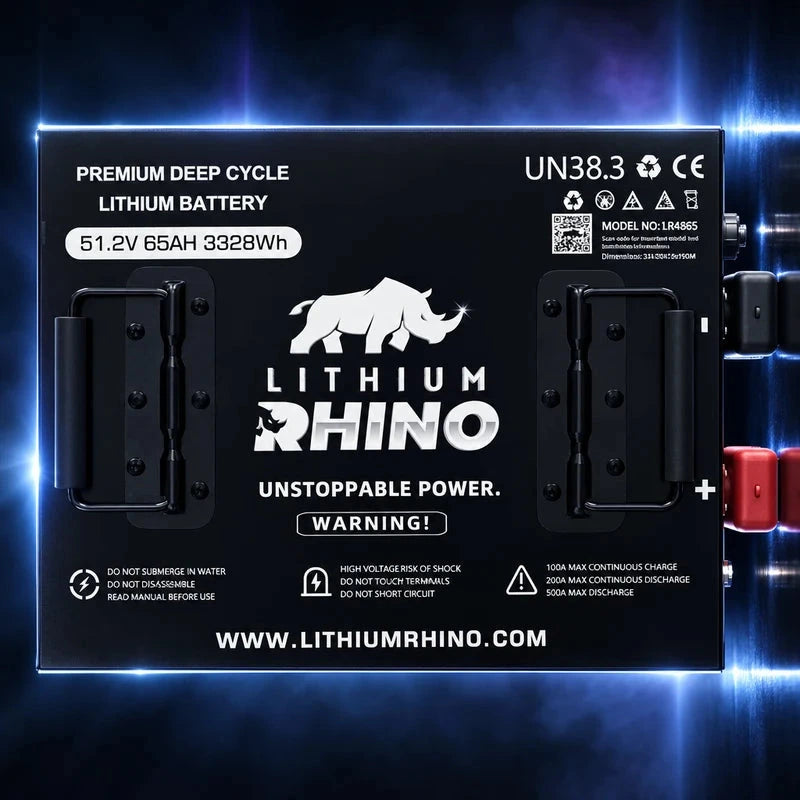 “Superior Lithium Performance” Rhino 51.2V (48V) 65AH Golf Cart Battery - Complete Kit – Stock Carts ONLY!