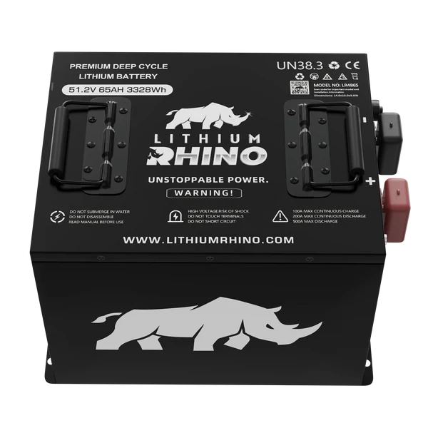 “Superior Lithium Performance” Rhino 51.2V (48V) 65AH Golf Cart Battery - Complete Kit – Stock Carts ONLY!