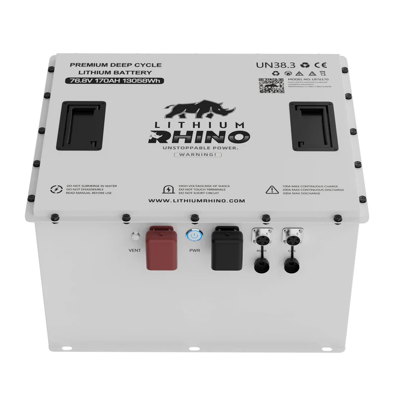 “Superior Lithium Performance” Rhino 76.8V (76V) 170AH “GODZILLA” – Complete Kit – Self Heated