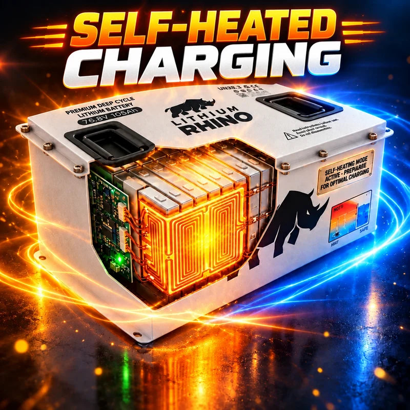 “Superior Lithium Performance” Rhino 76.8V (76V) 170AH “GODZILLA” – Complete Kit – Self Heated