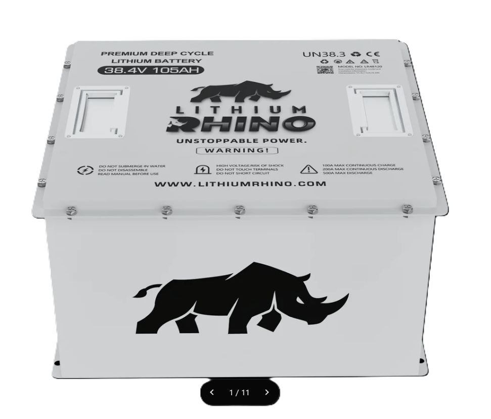 “Rhino 38.4V (36V) 105AH” Lithium Golf Cart Battery - Complete Kit
