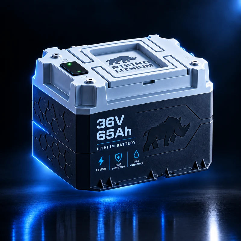 “Superior Lithium Performance” Rhino 38.4V (36V) 65AH Marine LiFeP04IP67 Conversion Kit
