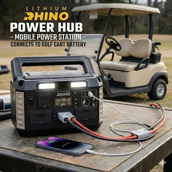 Lithium Rhino Power Hub – Mobile Power Station – Connects to Golf Cart Battery