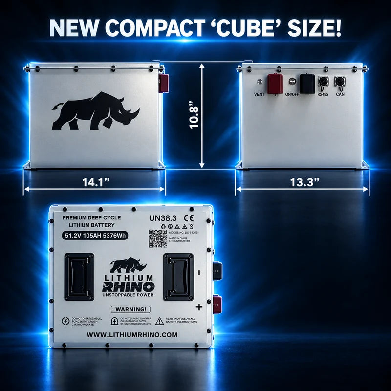“Superior Lithium Performance” Rhino 51.2V (48V) 105AH “CUBE” Golf Cart Battery - Complete Kit